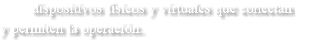  dispositivos físicos y virtuales que conectan y permiten la operación.